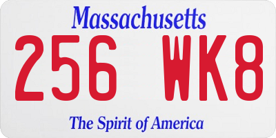MA license plate 256WK8