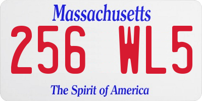MA license plate 256WL5