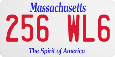MA license plate 256WL6