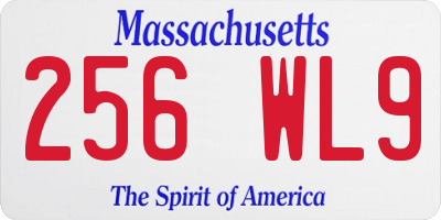 MA license plate 256WL9