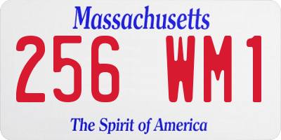 MA license plate 256WM1