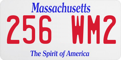 MA license plate 256WM2