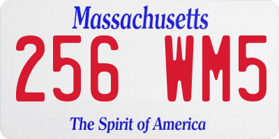 MA license plate 256WM5