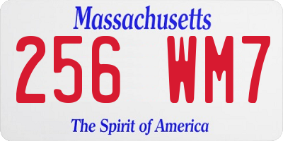 MA license plate 256WM7