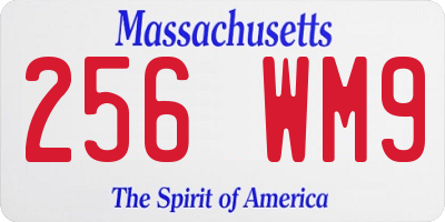 MA license plate 256WM9