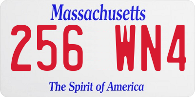 MA license plate 256WN4