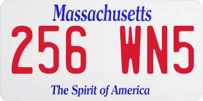 MA license plate 256WN5