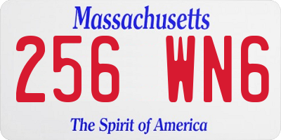 MA license plate 256WN6
