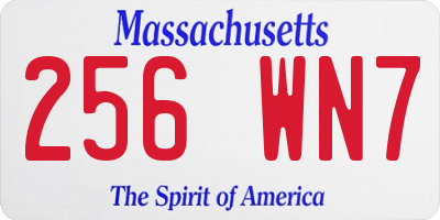 MA license plate 256WN7