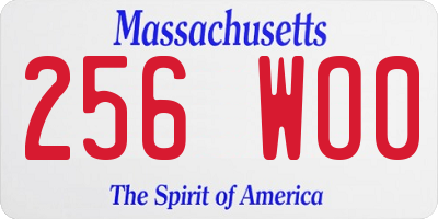 MA license plate 256WO0