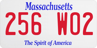 MA license plate 256WO2
