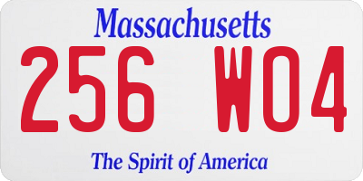 MA license plate 256WO4