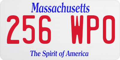 MA license plate 256WP0