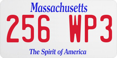 MA license plate 256WP3