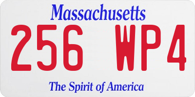 MA license plate 256WP4