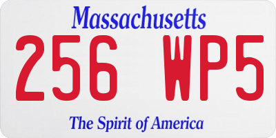 MA license plate 256WP5