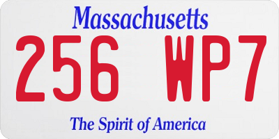 MA license plate 256WP7