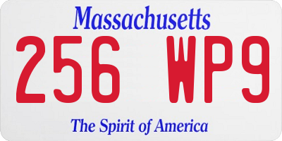 MA license plate 256WP9