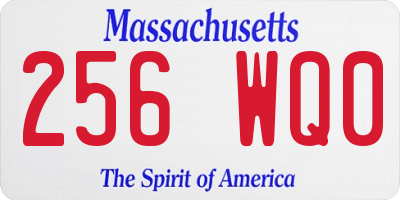 MA license plate 256WQ0