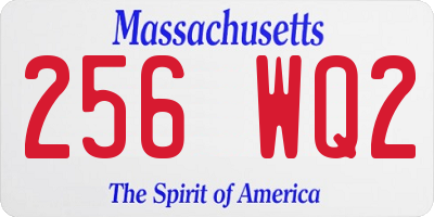 MA license plate 256WQ2