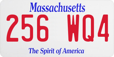 MA license plate 256WQ4