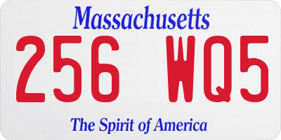 MA license plate 256WQ5