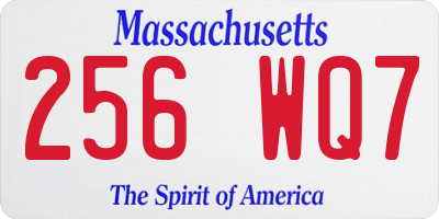 MA license plate 256WQ7