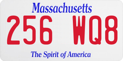 MA license plate 256WQ8