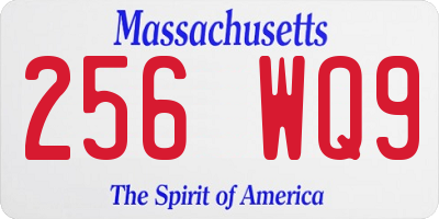 MA license plate 256WQ9