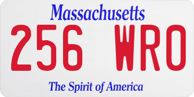 MA license plate 256WR0