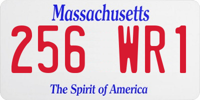 MA license plate 256WR1