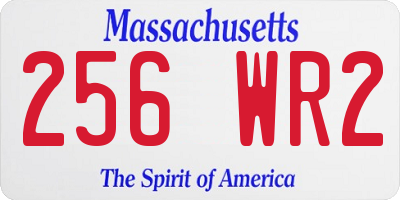 MA license plate 256WR2