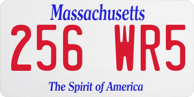 MA license plate 256WR5