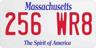 MA license plate 256WR8