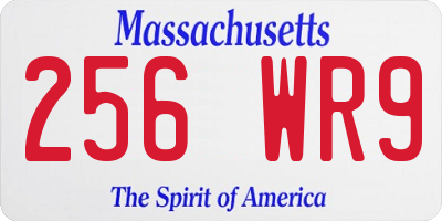 MA license plate 256WR9