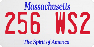 MA license plate 256WS2