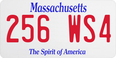MA license plate 256WS4