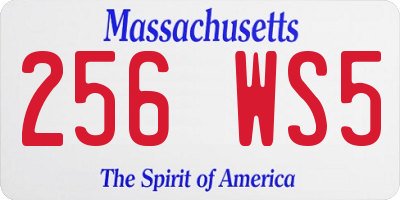 MA license plate 256WS5