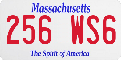 MA license plate 256WS6