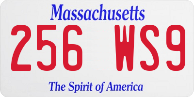 MA license plate 256WS9