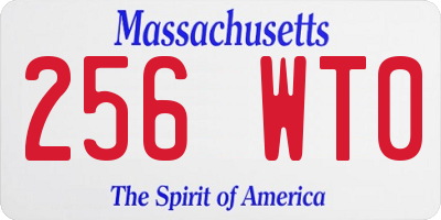MA license plate 256WT0