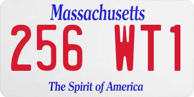 MA license plate 256WT1