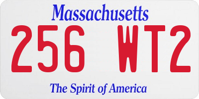 MA license plate 256WT2