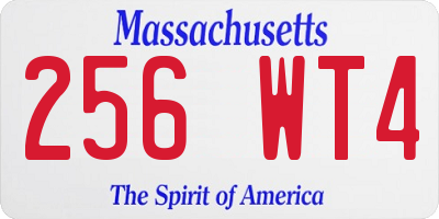 MA license plate 256WT4