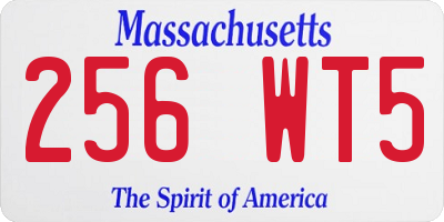 MA license plate 256WT5