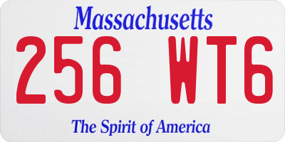 MA license plate 256WT6