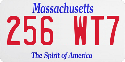 MA license plate 256WT7