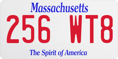 MA license plate 256WT8