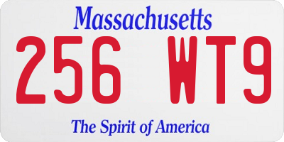 MA license plate 256WT9