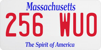 MA license plate 256WU0